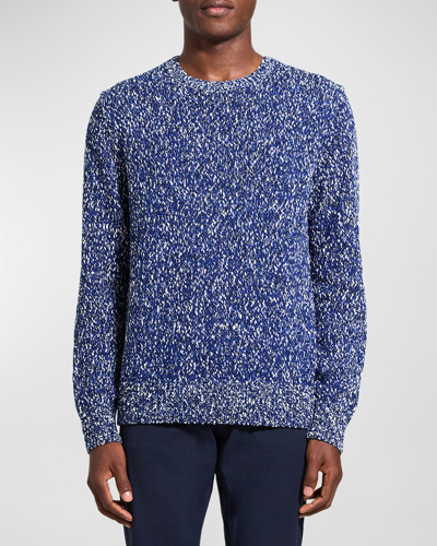 Shop Theory Men's Mauno Cotton Melange Crewneck Sweater In Klnblumult