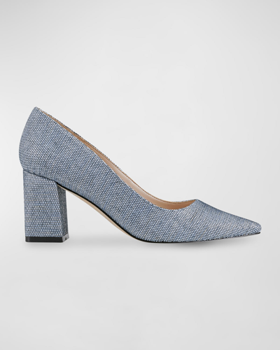 Shop Marc Fisher Ltd Zala16 Fabric Block-heel Pumps In Dark Blue