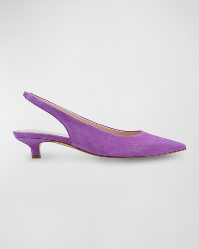 Shop Marc Fisher Ltd Posey Slingback Kitten-heel Pumps In Medium Purple