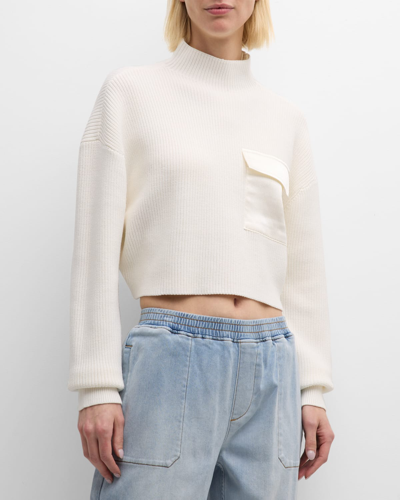 Shop Ser.o.ya Donna Cropped Sweater In Winter White