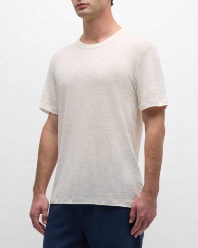 Shop Onia Men's Chad Linen Jersey T-shirt In White