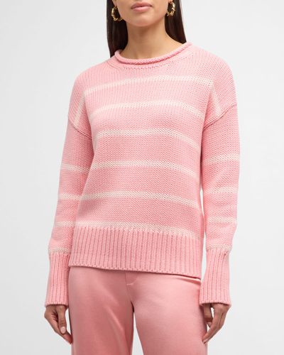 Shop La Ligne Marina Striped Sweater In Blush Pink