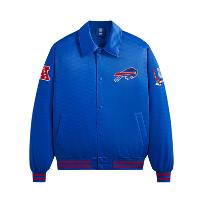 Pre-owned Kith For The Nfl: Bills Satin Bomber Jacket 'cyclone' In Blue