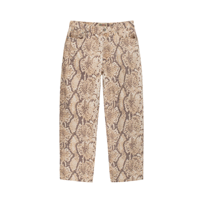 Pre-owned Stussy Washed Canvas Big Ol' Jeans 'python' In Tan