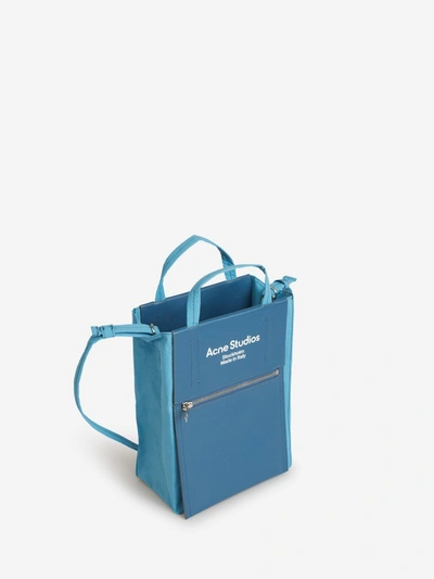 Shop Acne Studios Mini Rectangular Shopper Bag In Denim Blue And Sky Blue
