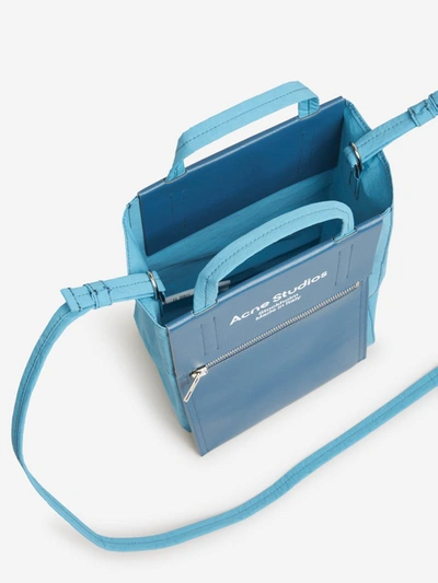 Shop Acne Studios Mini Rectangular Shopper Bag In Denim Blue And Sky Blue