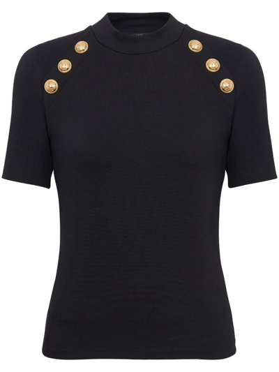 Shop Balmain T-shirt Buttons Clothing In Black