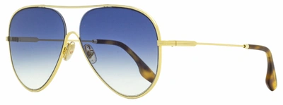 Shop Victoria Beckham Women's Aviator Sunglasses Vb133s 706 Gold/havana 61mm In Blue