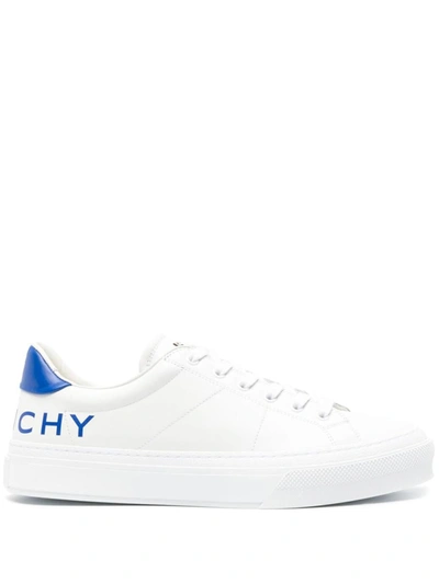 Shop Givenchy City Sport Leather Sneakers In Blue