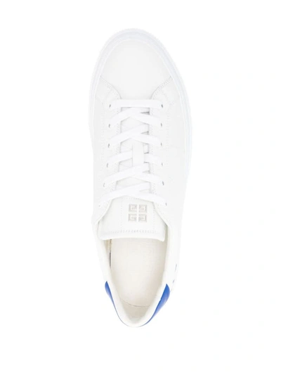 Shop Givenchy City Sport Leather Sneakers In Blue