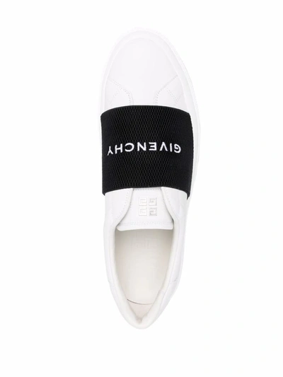 Shop Givenchy City Sport Leather Sneakers In White