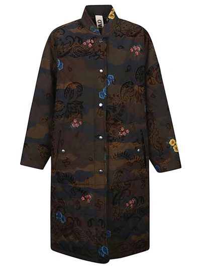 Shop Konrad Petra Camouflage Print Ovesized Coat In Green