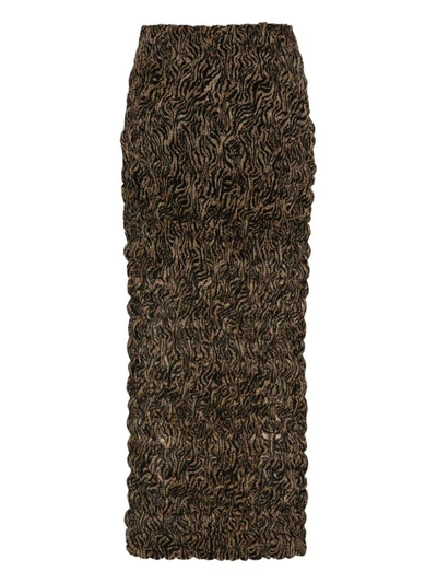 Nanushka Gestufter Rock Mit Zebra-print In Multicolour