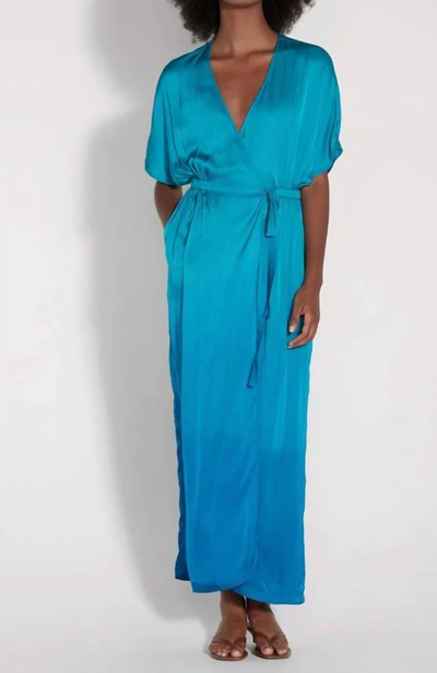 Shop Raquel Allegra Diane Dress In Aqua Dip Dye In Multi