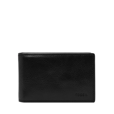 Shop Fossil Men's Andrew Leather Bifold Wallet In Black