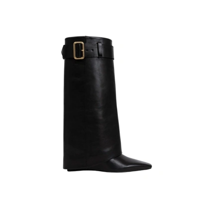 Shop Jonathan Simkhai Women's Freyja Foldover Belted Boot In Black