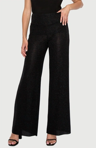 Shop Last Tango Shimmer Wide Leg Pant In Black