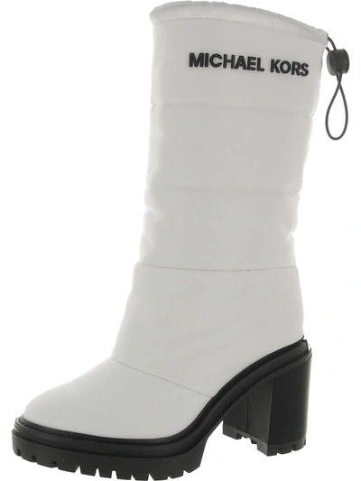 Shop Michael Michael Kors Holt Womens Quilted Mid-calf Winter & Snow Boots In White