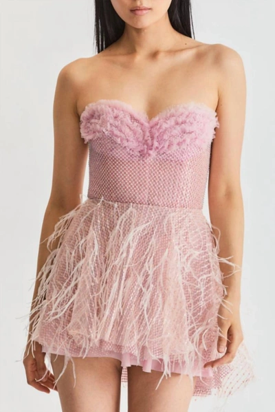 Shop Loveshackfancy Marvella Strapless Dress In Baby Pink