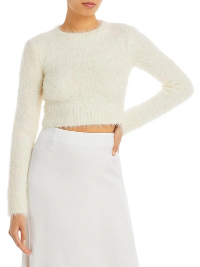 Shop Frame Womens Alpaca Ribbed Knit Crewneck Sweater In White