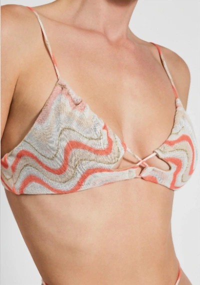 Devon Windsor Lou Wavy Cross Top In Coral Wave In Multi