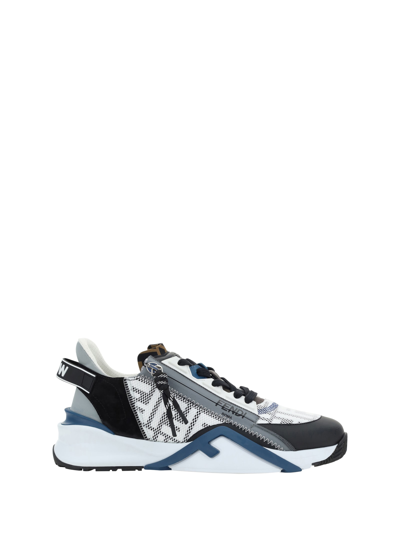 Shop Fendi Flow Sneakers In Nero/bianco/mare