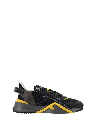 Shop Fendi Flow Sneakers In Antracite/grigio