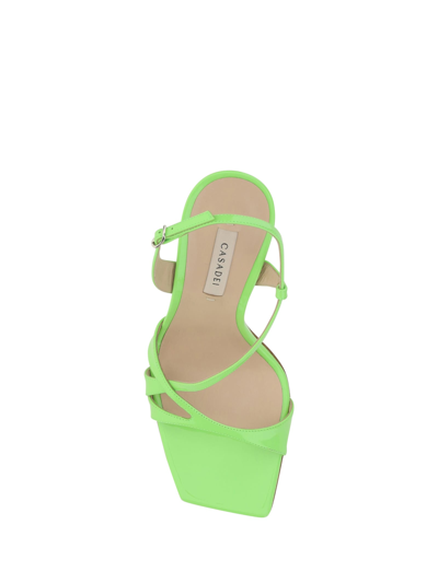 Shop Casadei Geraldine Sandals In Tiffany Spirulina