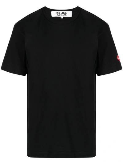 Shop Comme Des Garçons Play Heart Logo-patch T-shirt In Black