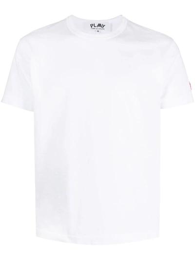 Shop Comme Des Garçons Play Logo-patch T-shirt In White