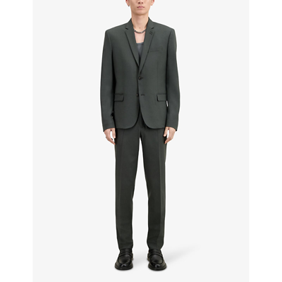 The Kooples Mens Kaki Slim-fit Single-breasted Stretch-wool Blazer In Kaki