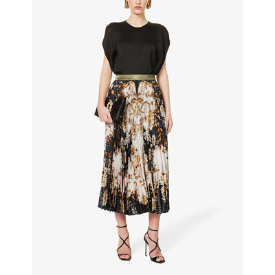 Shop Mary Katrantzou Women's Chandelider Filigree Uni Pleated Woven Midi Skirt