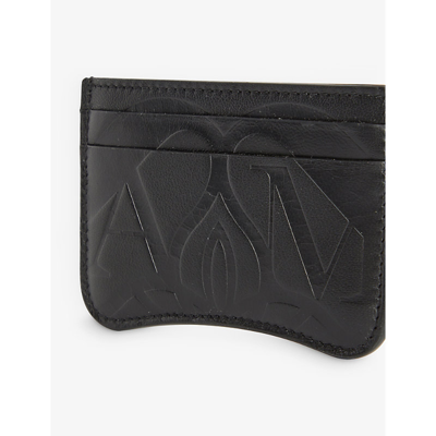 Shop Alexander Mcqueen Seal Leather Cardholder In Black