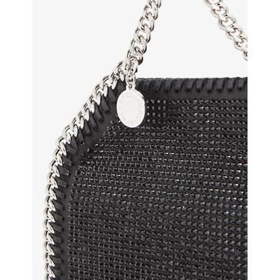 Shop Stella Mccartney Womens Ultra Black Falabella Mini Satin Tote Bag