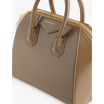 Shop Givenchy Taupe Antigona Mini Leather Tote Bag