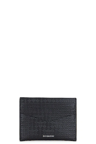 Givenchy G-essentials Branded Leather Card Holder In Black & Green