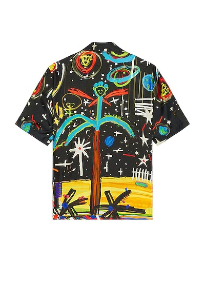 Shop Palm Angels Starry Night Bowling Shirt In Black & Multi