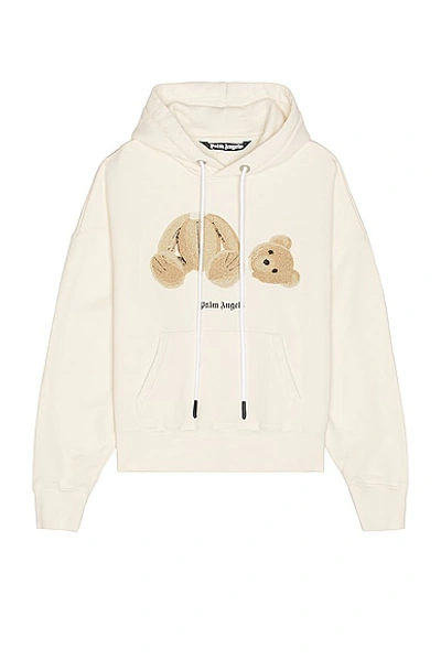 Shop Palm Angels Pa Bear Hoodie In Butter Brown
