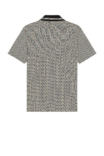 Balmain Pb Labyrinth Jacquard Polo Shirt In Black