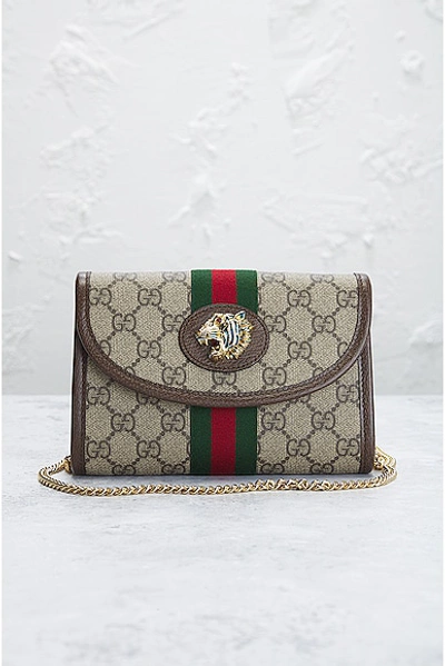 Shop Gucci Gg Supreme Chain Shoulder Bag In Beige