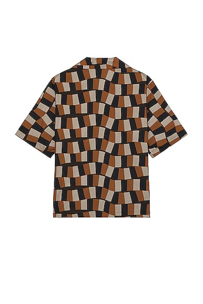 Shop Amiri Checkered Snake Poplin Shirt In Brown