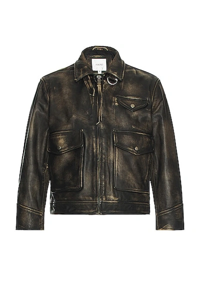 Shop Found Leather Pocket Jacket In Black