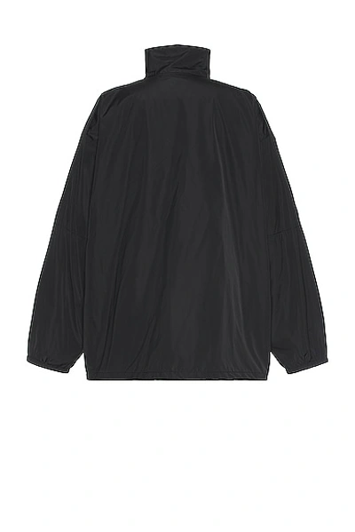 Shop Balenciaga Logo Zip Up Jacket In Black