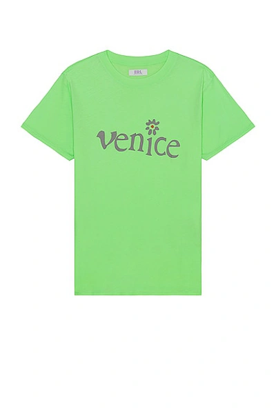 Shop Erl Unisex Venice Tshirt Knit In Green