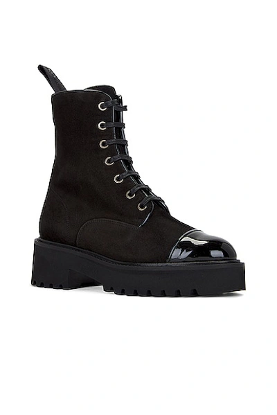 Aquazzura Desert Suede Boot In Black