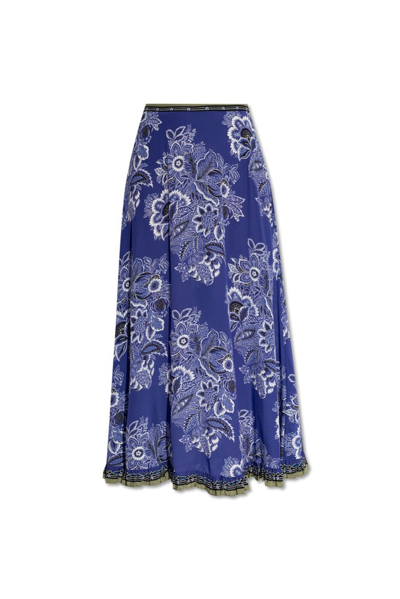 Shop Etro Floral Printed Maxi Skirt In Multi