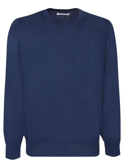 Shop Brunello Cucinelli Crew Neck Jumper In Blue