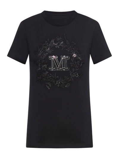 Shop Max Mara Logo Embellished Crewneck T In Black