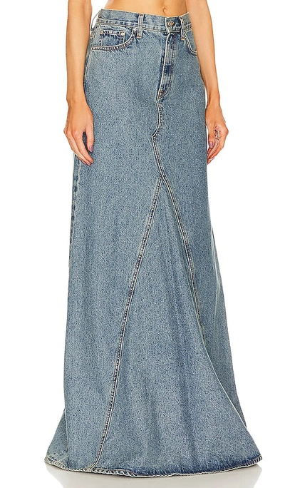 Shop Grlfrnd Fiona Godet Maxi Skirt In Blue