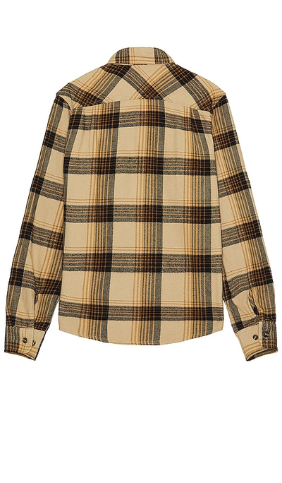 Shop Brixton Bowery Flannel In Sand & Black